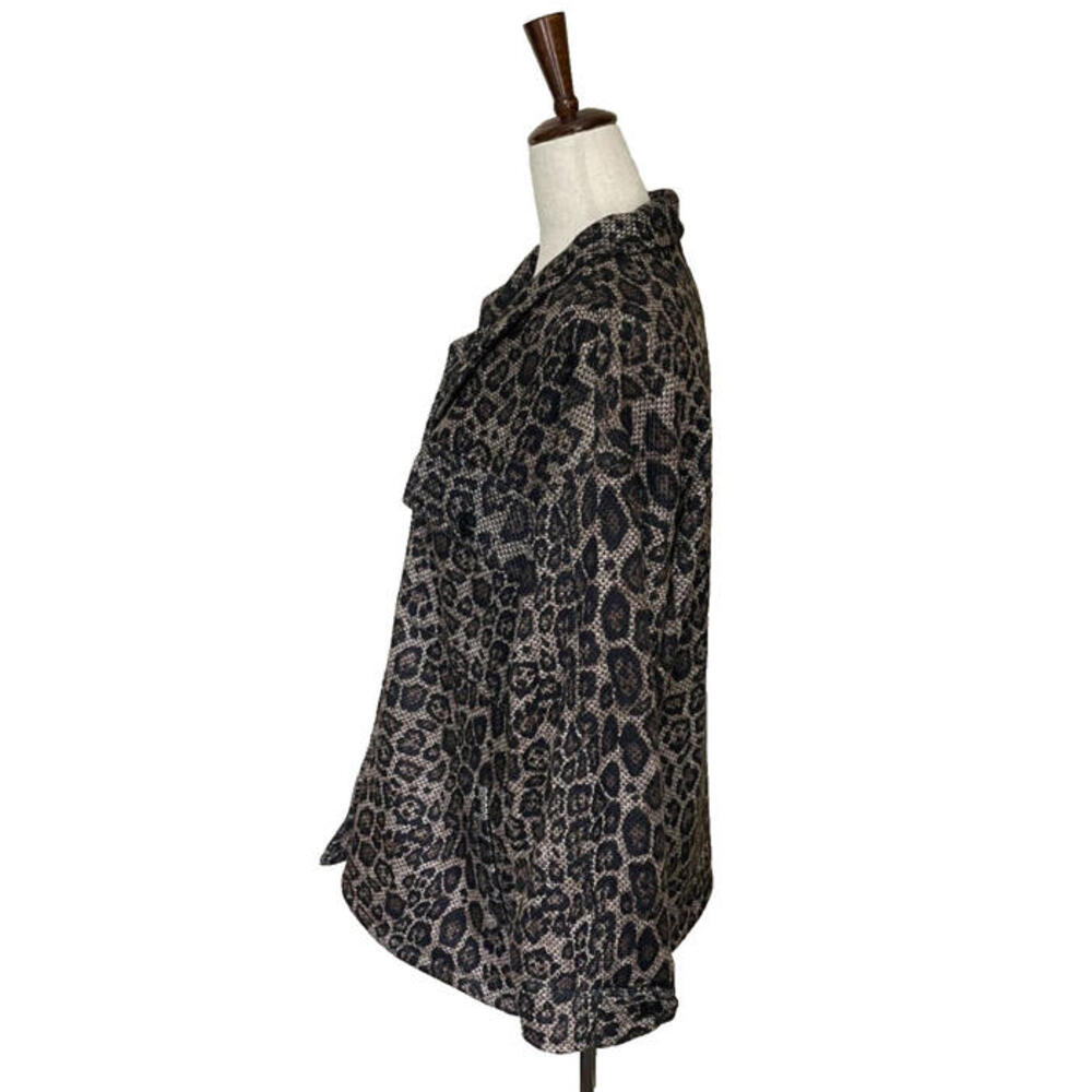 Liverpool Los Angeles Knit Shacket Blazer Jacket Brown Leopard Print Womens M - Picture 4 of 9